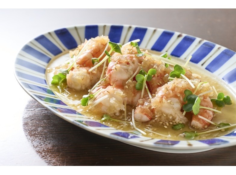 海老の玉ねぎドレッシングの完成後写真